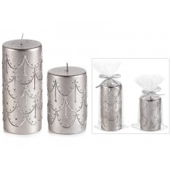 JUEGO 2 VELAS PLATEADAS...